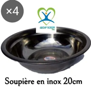 4 Soupières En Inox 20cm