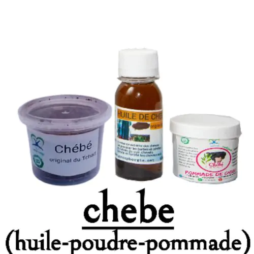 Gamme Chebe (huile + Poudre + Pommade)