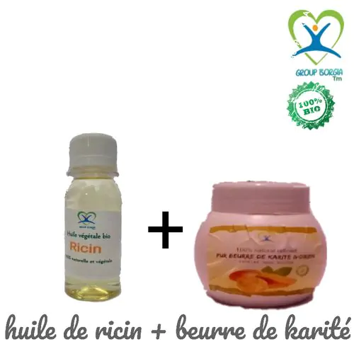Huile De Ricin Bio + Beurre De Karité