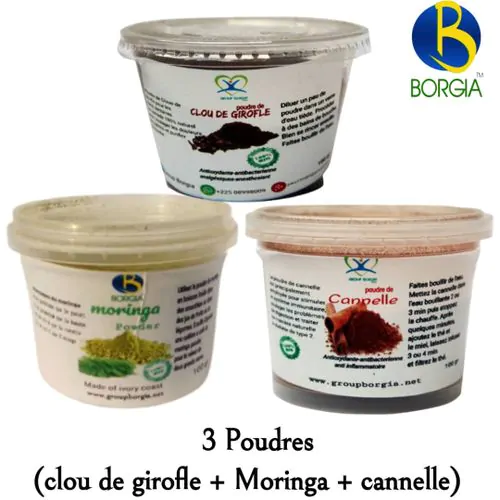 Kit A 3 Poudres(cannelle + Clou De Girofle + Moringa)