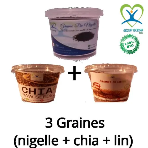 3 Graines(Lin + Chia + Nigelle)