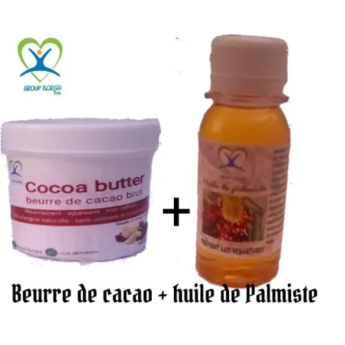 beurre de cacao + huile de palmiste