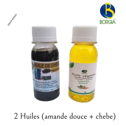 2 Huiles(amande Douce + Chebe)