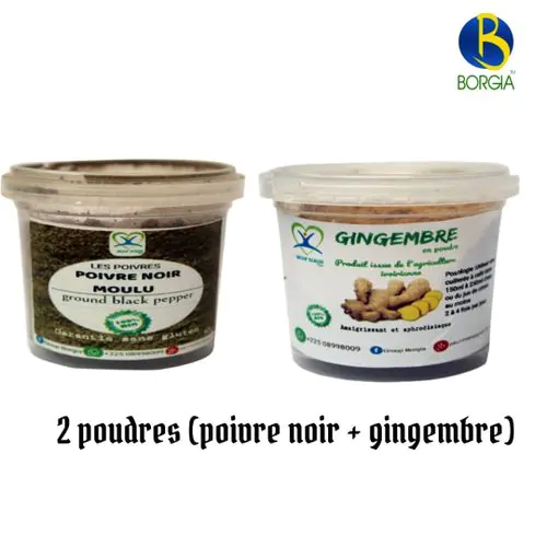 2 Poudres (Poivre Noir + Gingembre)