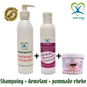 Chebe (Shampoing + Démêlant + Pommade)