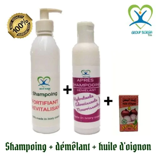 Huile D'oignon + Shampoing + Démêlant