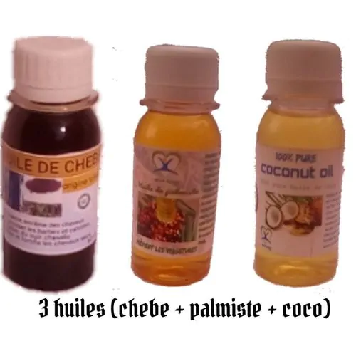 3 Huiles(chebe + Palmiste + Coco)