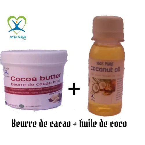 beurre de cacao + huile de coco