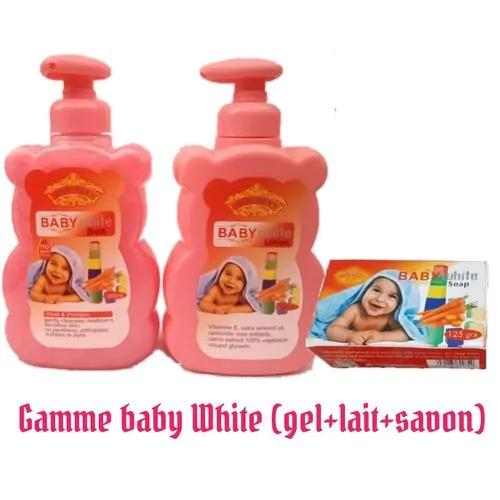 La Gamme Baby White (lait+savon+gel)