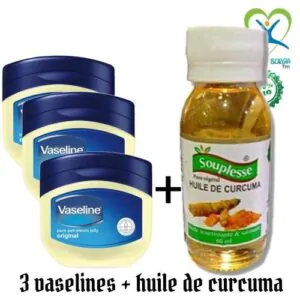 3 Vaselines 50ml + Huile De Curcuma