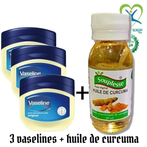 3 Vaselines 50ml + Huile De Curcuma