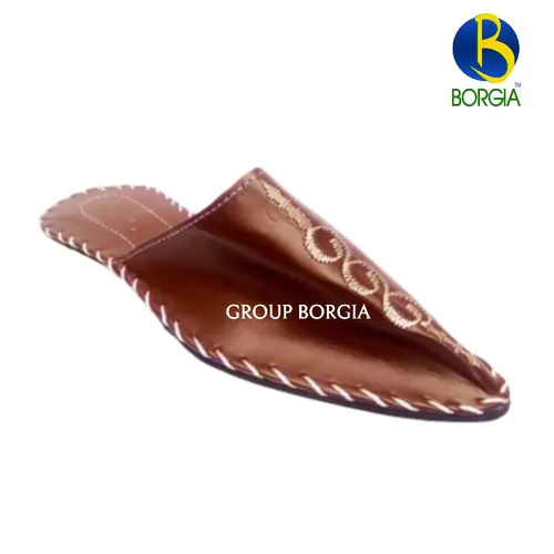 Sandale Babouche Surpiqué Marron