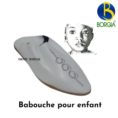 Sandale Babouche Garçon Simili Cuir blanc