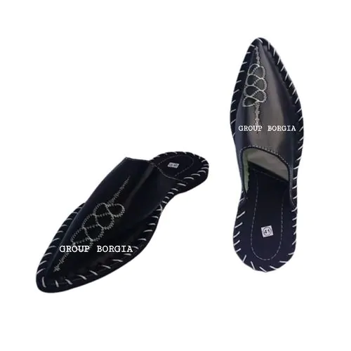 Sandale Babouche Surpiquée Noir