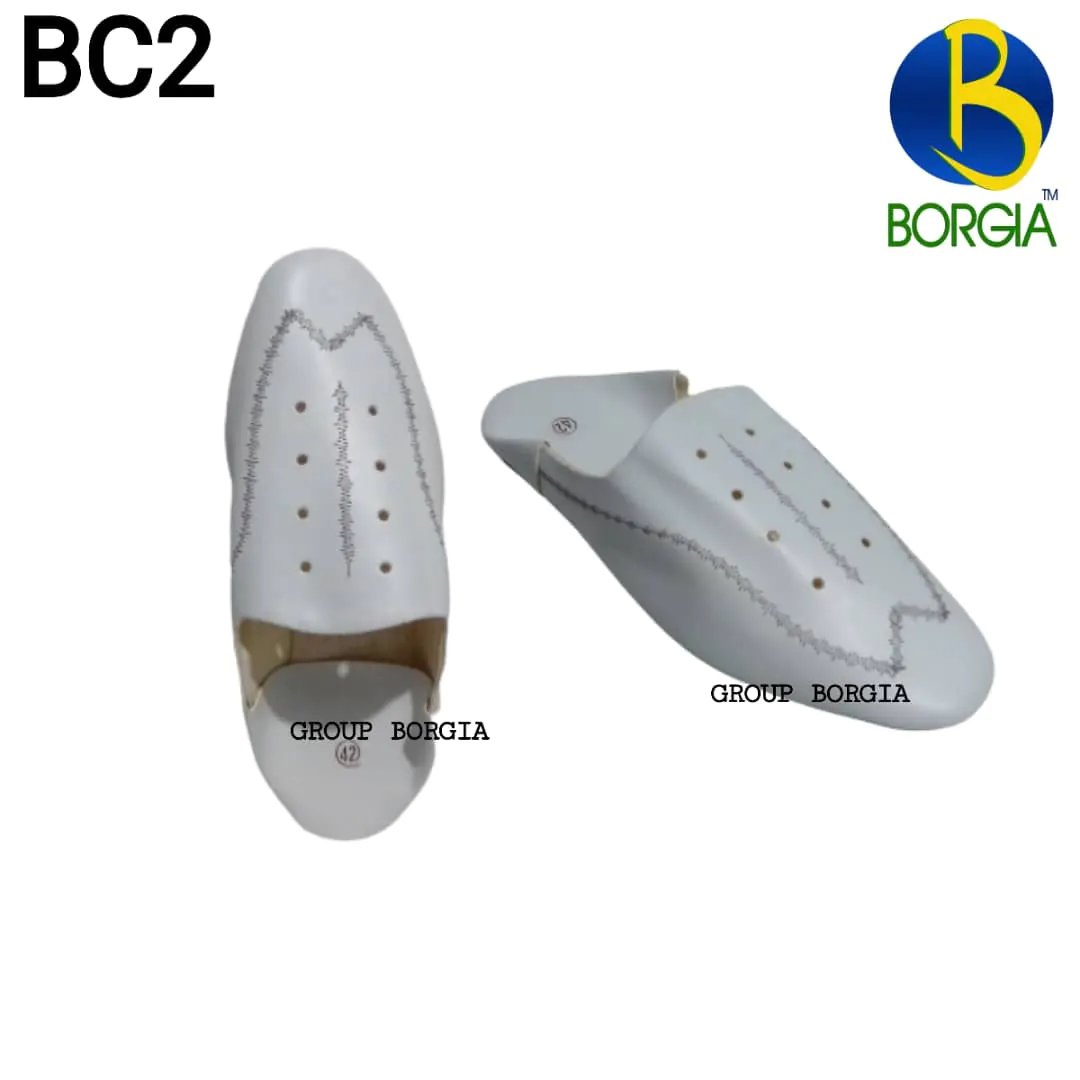 Sandale Babouche Carré Simili Cuir Blanc